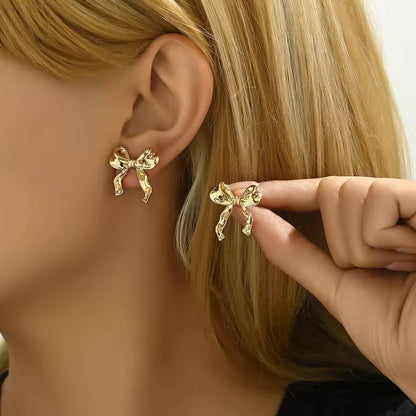 Bow Earrings-18k