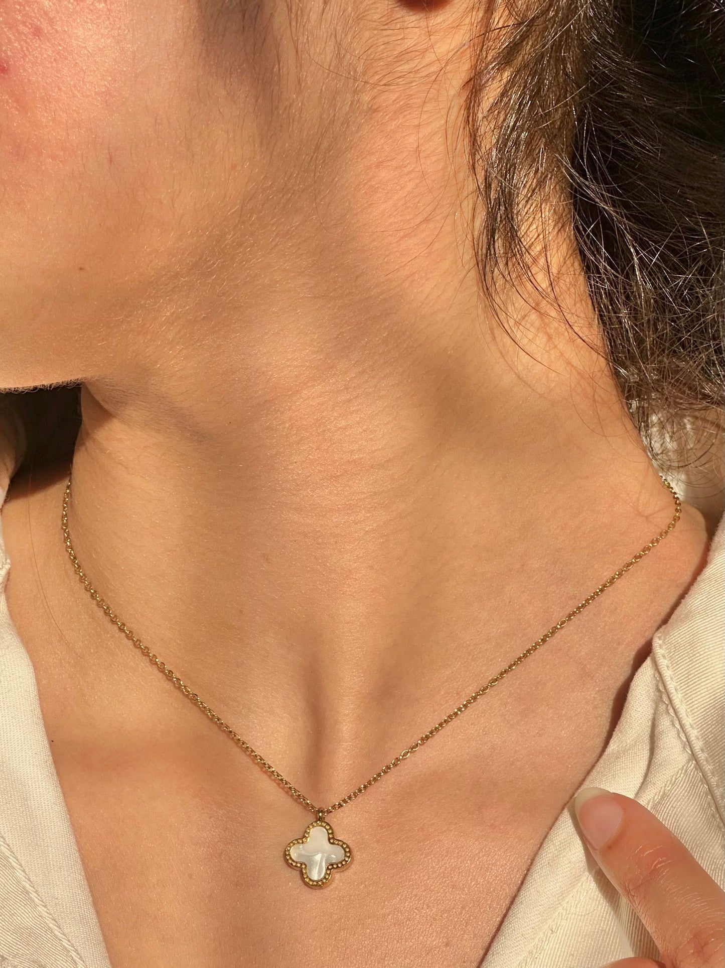 Double Sided Clover Lucky Necklace