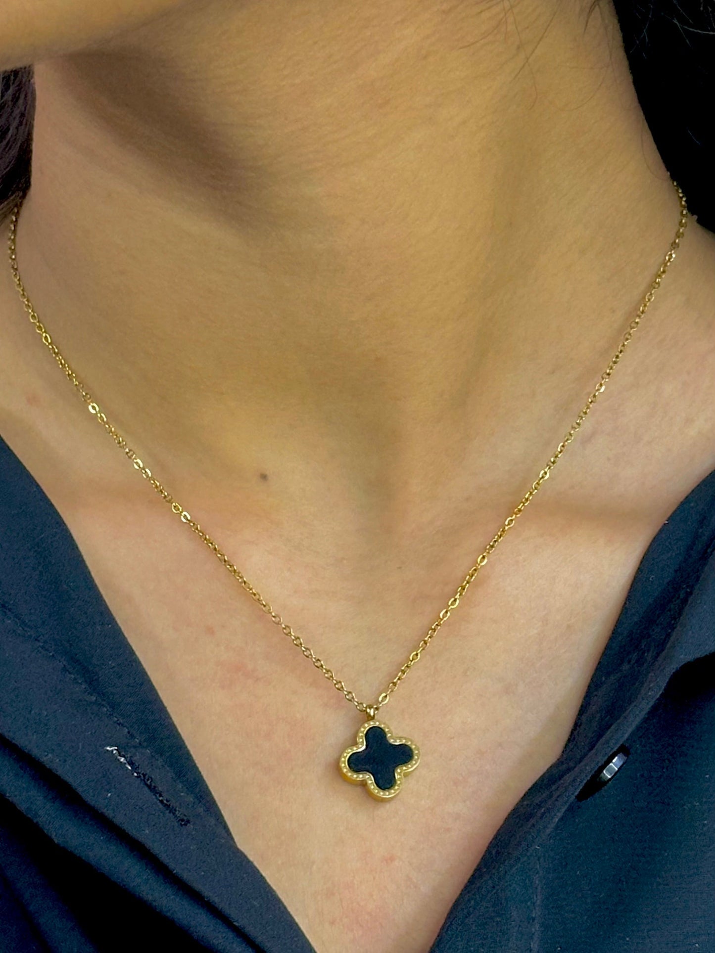 Double Sided Clover Lucky Necklace