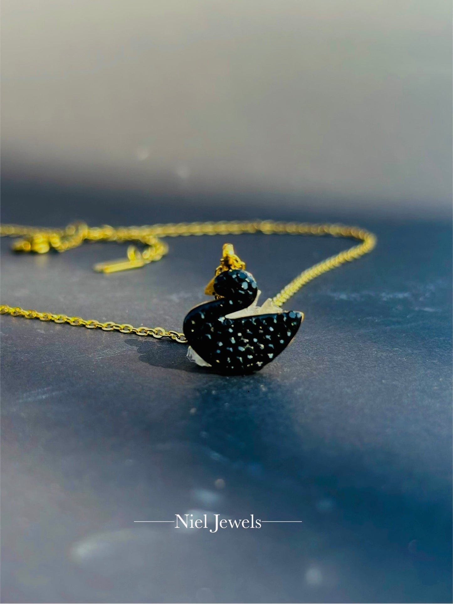 Iconic Black Swan Necklace