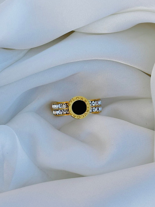 Exclusive Bvlgari Blackstone Ring l 18K