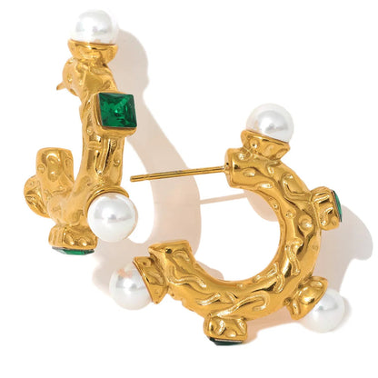 Emerald earrings-18k