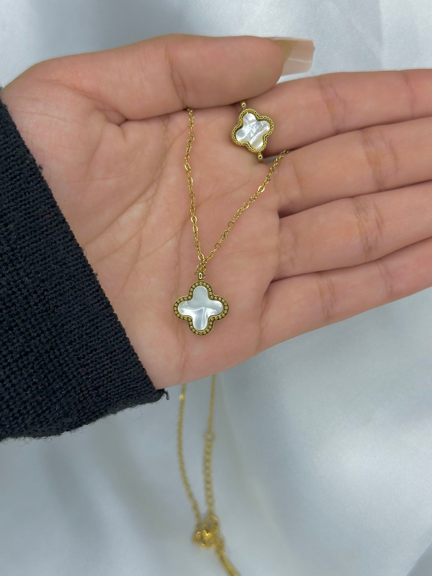 Double Sided Clover Lucky Necklace