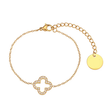 Diamónd Hollow Clover Bracelet