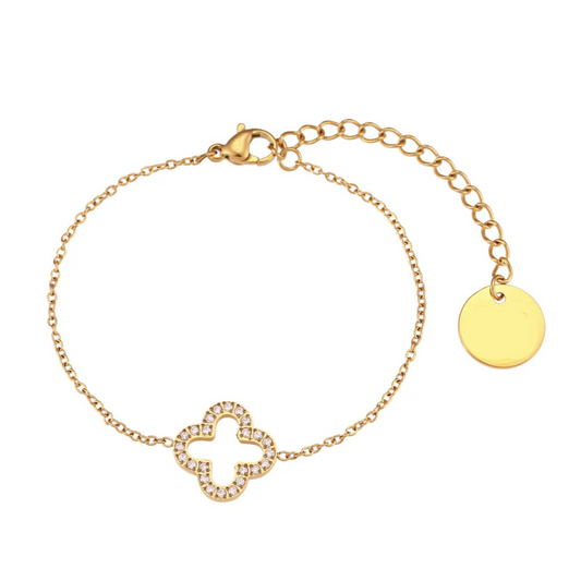 Diamónd Hollow Clover Bracelet