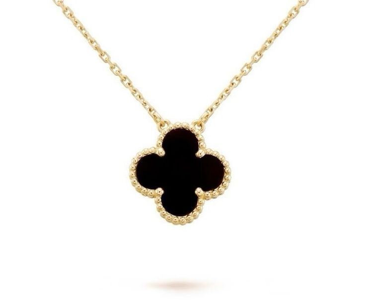 Black Vancleef Clover Necklace