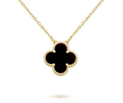 Black Vancleef Clover Necklace